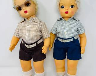 Pair of 16" Terry Lee Dolls – Plaid Shirts & Shorts