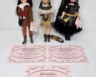 Madame Alexander 10” Dolls – Calamity Jane, Sacajawea & Princess Raja