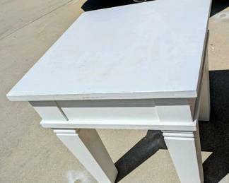 White Wooden End Table
