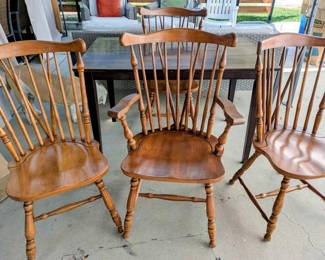 Four Wooden Windsor Chairs