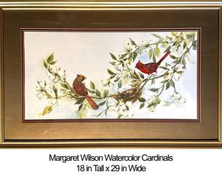 1357 Margaret Wilson Watercolor Cardinals 95.00
