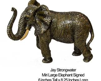 1229 Jay Strongwater Signed Large Elephant 800.00