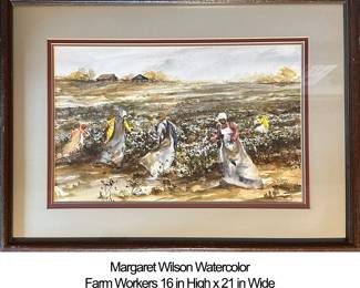 1360 Margaret Wilson Watercolor Farm Workers 95.00