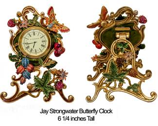 1232 Jay Strongwater Butterfly Clock 135.00