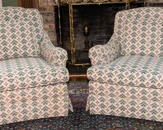 1291 Pair Hancock and Moore Club Chairs 200.00