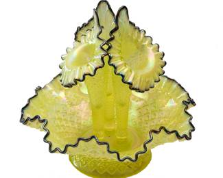 1326 Uranium Glass Epergne 500.00