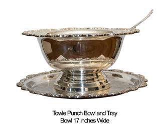 1339 Towle Punch Bowl with 20 Cups 150.00