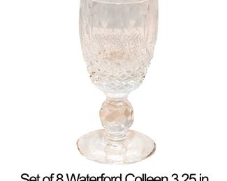 1222 Set of 8 Waterford Colleen 3.25 in Cordials 75.00