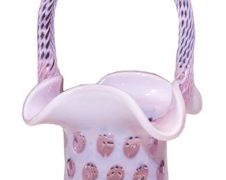 1278 Fenton Pink Coin Dot Basket 45.00