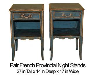 1310 Pair Blue French Provincial Night Stands 150.00
