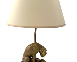 1359 Brass Dog Lamp 100.00