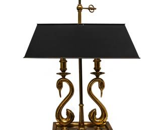 1261 Swan Brass Bouillotte Lamp 225.00