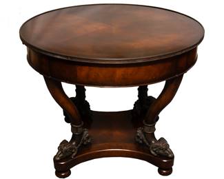 1255 Round Entry Table with Rams Heads 275.00