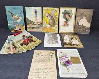 Antique Postcards & RPPC Lot (21) Key West Lighthouse 1913 Fresno Courthouse Baby Photo AZO