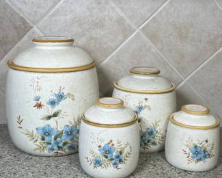 Set of Four Vintage Mikasa Garden Club "Day Dreams" EC 461 Canisters