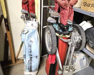 2 Sets Vintage Wilson Golf Clubs w/ Bags – Sam Snead Signature & Patty Berg Autograph Irons