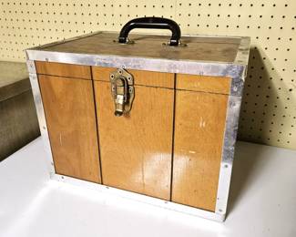 Vintage Wooden Storage Box Heavy Duty w/ Handle 16"x12"x12" Tool Chest Case