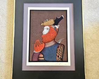 Mihail Chemiakin Russian (1943 - ) Signed Serigraph – Limited Edition 55/300 – Framed 35” x 45.5”