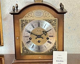 Bulova Tempus Fugit Westminster Chime Mantel Clock 340-020 - 2 Jewels