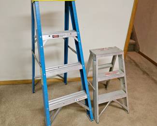 Set of Two Ladders, Werners 4 Ft Ladder and Smaller Two Step Ladder
