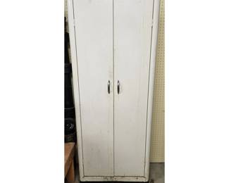 Vintage Retro Metal Storage Cabinet with Hardware Boxes – 26”W x 13”D x 65”T Industrial Shop