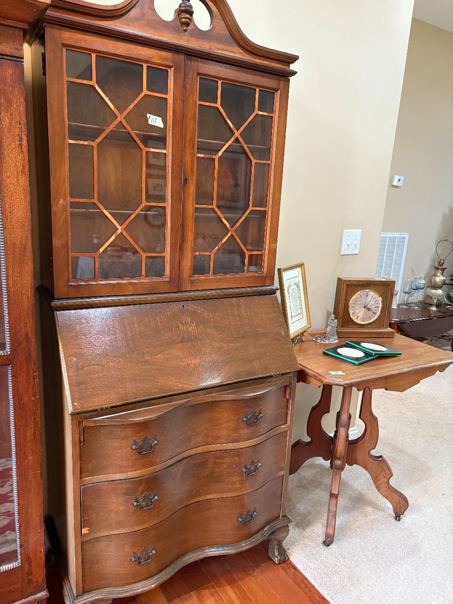 Antique secretary and table