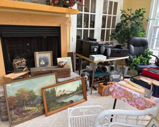Wicker chair, electronics, pictures