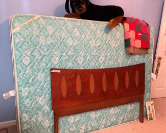 Afghan, queen mattress and box springs, headboard