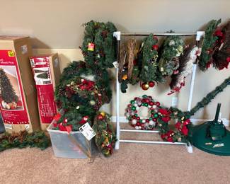 New Christmas trees, wreaths