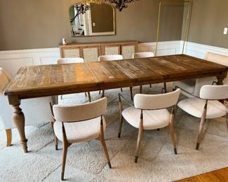 Buy it Now $500.00 !08" Weathered Oak Farm Style Dining Table with 2 18" Leaves and 72" L Buy it Now $600.00 Set of 6 Side Carson Carrington Ridge Dining Chairs