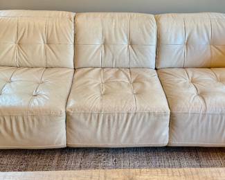 Buy it Now; $500.00 Macy's Pearl Italian Leather Sofa. 96" Long 3 Cushion Sofa in Great Condition.