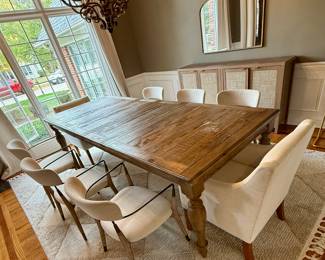 Buy it Now $500.00 !08" Weathered Oak Farm Style Dining Table with 2 18" Leaves and 72" L Buy it Now $600.00 Set of 6 Side Carson Carrington Ridge Dining Chairs
