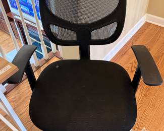 Black Desk Chair with Net back and upholstered Seat