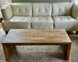 Buy it Now; $500.00 Macy's Pearl Italian Leather Sofa. 96" Long 3 Cushion Sofa in Great Condition.