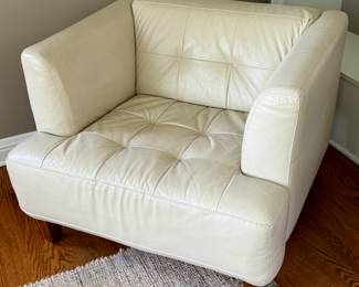 Buy it Now: $250.00 Macy's Pearl Italian Leather Chair. Dimensions are 36" W x 34" D in Excellent Condition