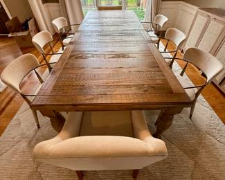 Buy it Now $500.00 !08" Weathered Oak Farm Style Dining Table with 2 18" Leaves and 72" L Buy it Now $600.00 Set of 6 Side Carson Carrington Ridge Dining Chairs