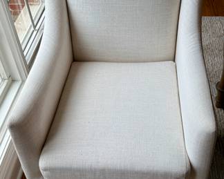 Buy it Now $250.00 Pair of Swoop Arm Dining Chairs in off white fabric