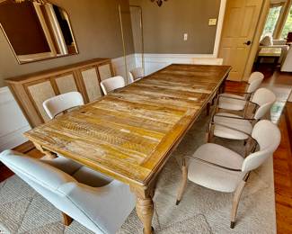 Buy it Now $500.00 !08" Weathered Oak Farm Style Dining Table with 2 18" Leaves and 72" L Buy it Now $600.00 Set of 6 Side Carson Carrington Ridge Dining Chairs