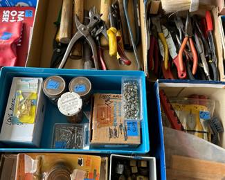 Tools & supplies, nuts, bolts all neatly kept