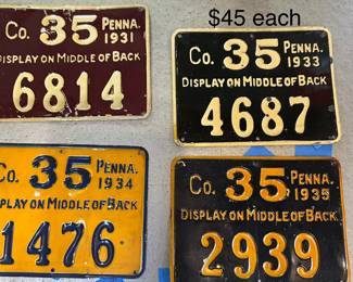 Pennsylvania issued hunting licenses years: 1931, 1933, 1934, 1935 these go for $71 on ebay, asking $45