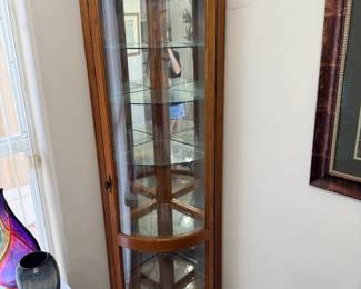Round front corner cabinet 75" tall, 24" corner to corner $135