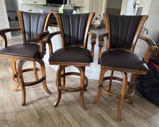 3 Bar Stools 48" tall, 24" arm to arm swivel $65 each