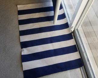 Navy & white area rug
