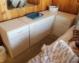 Bedroom unit - multiple 3-drawer dressers & cubes