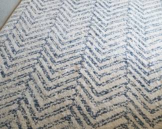 Blue & white chevron area rug