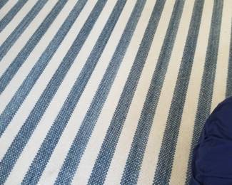 Blue & white stripe area rug