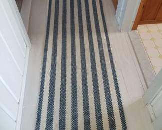 Blue & white stripe runner