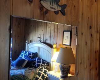 Mirror; fish plaque