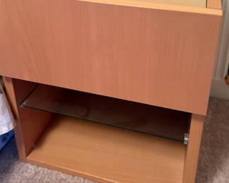 End Table/Nightstand with Glass Shelf