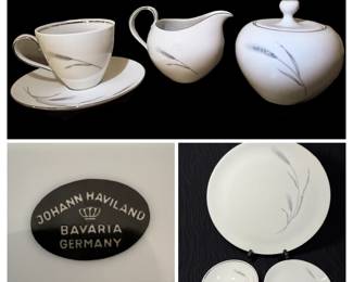 Johann Haviland Bavaria Germany Silver Wheat Dinner Set